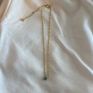 Kendra Scott Gold Necklace with Blue Pendant